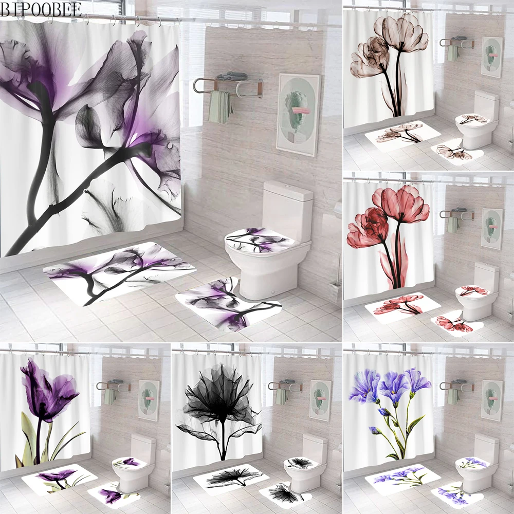 Bathroom Set Shower Curtain Rugs Purple Purple Shower Curtain