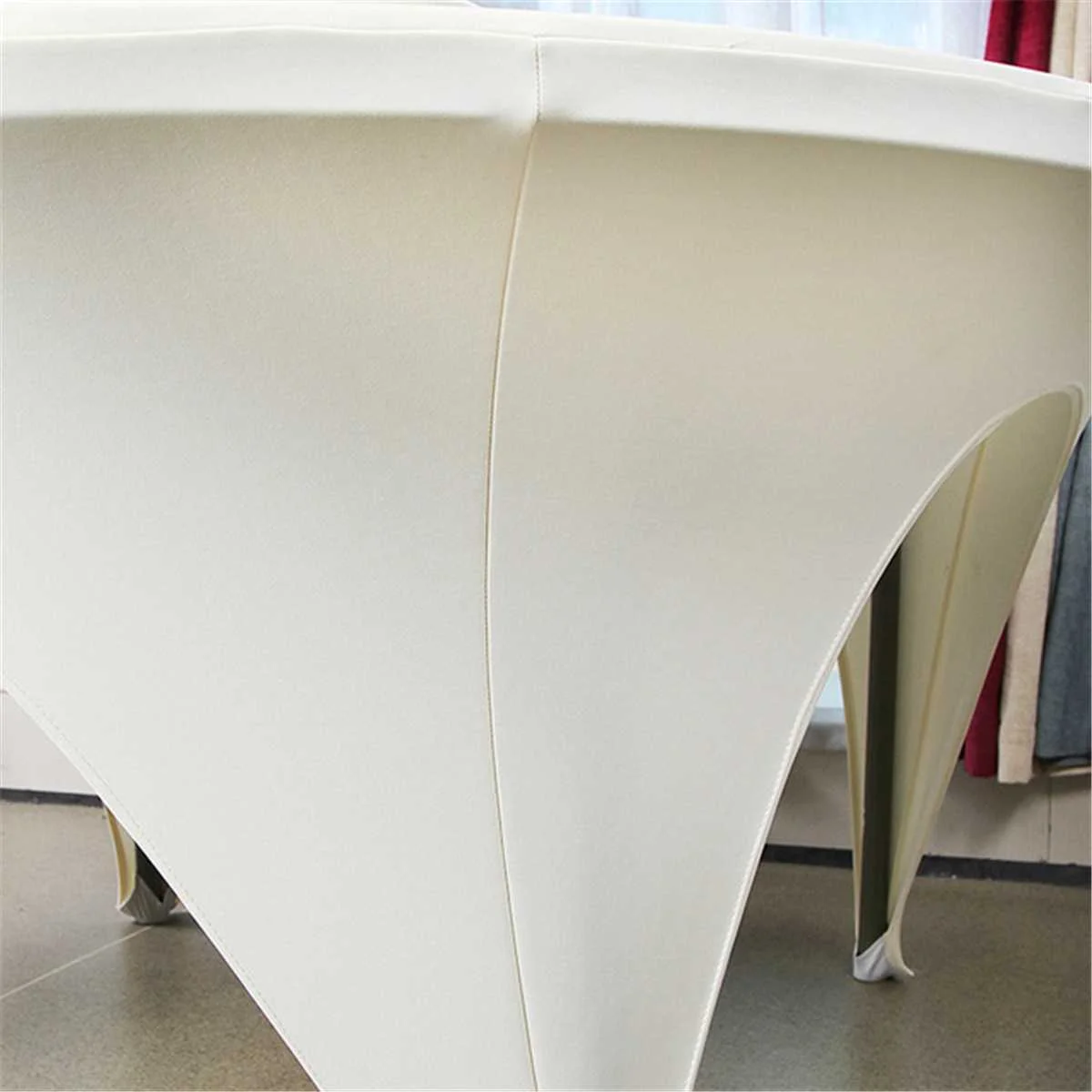 Table Cloth Round Wedding Long Bar Elastic Stretch Spandex Table Cover Long Bar Hotel Event Party Desk Cloth Black White