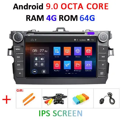 DSP ips экран 4G 64G Android 9,0 AV выход автомобильный dvd-плеер для Toyota corolla 2007 2008 2009 2010 2011 gps навигация ПК - Цвет: 9.0 4G 64G