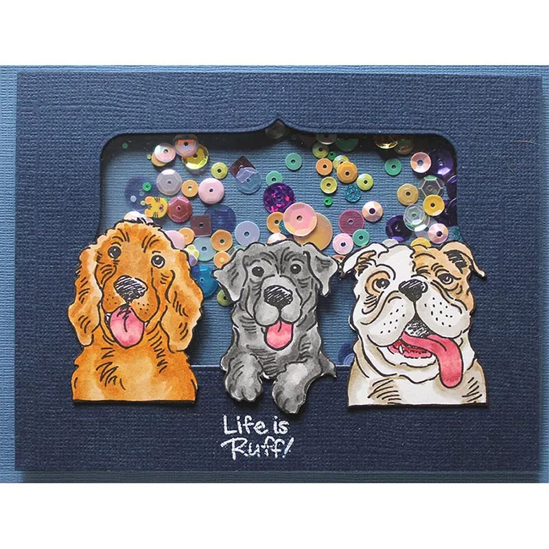 

Life Is Ruff Metal Cutting Dies And Corresponding Transparent Silicone Clear Stamps For Scrapbooking Craft Die 2020 New Cut Card