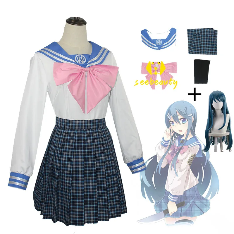 Костюм для косплея Maizono Sayaka Cos JK униформа аниме данганронпа2 Женский костюм (топ +