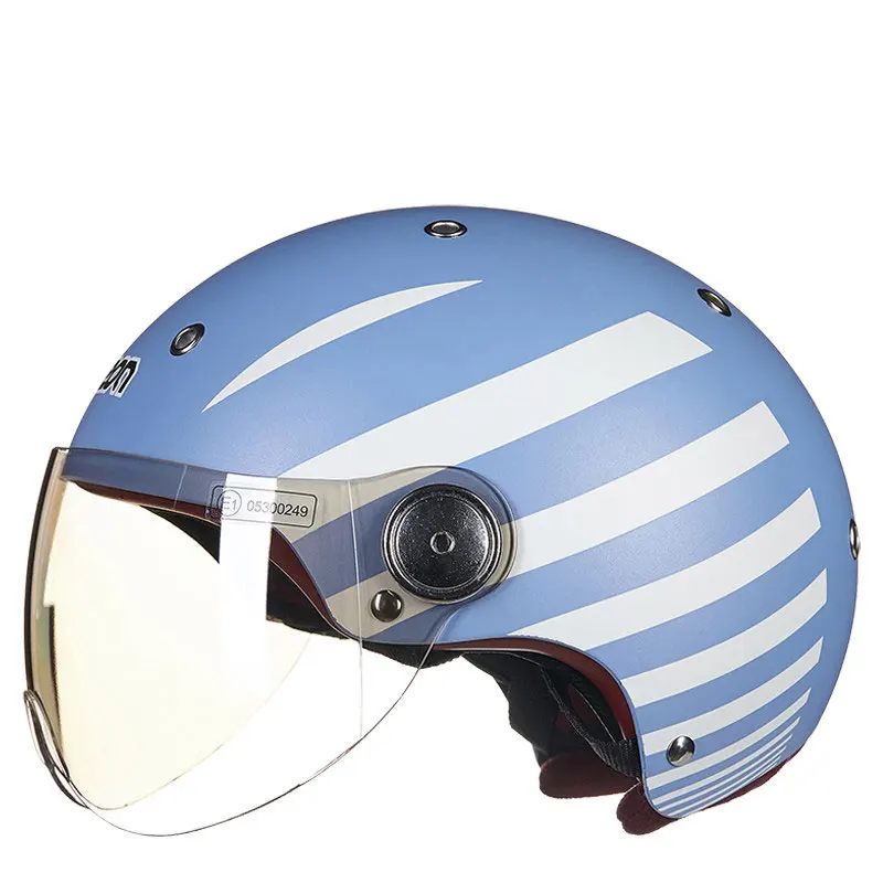 Открытый лицо e-Bike скутер мотоцикл половина шлем capacete cascos BEON B-103 - Color: Blue White