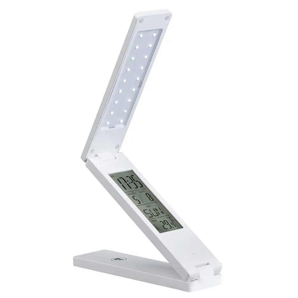 Foldable LED Desk Lamp With Calendar USB Rechargeable Touch Dimmable