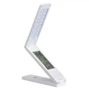 Foldable LED Desk Lamp With Calendar USB Rechargeable Touch Dimmable Table Lamp Temperature Alarm Clock Study Night Light