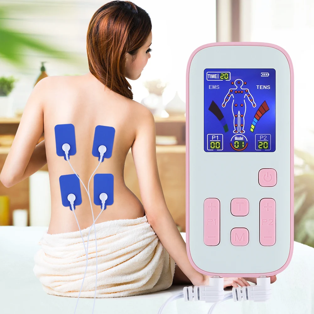 35 Modes Electrical Muscle Stimulator TENS Device Dual output Pulse EMS Massager Acupuncture