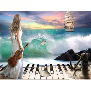 

Diamond Painting DIY Stick Drill Cross Embroidery Decorative Painting Sea Sailboat 5D