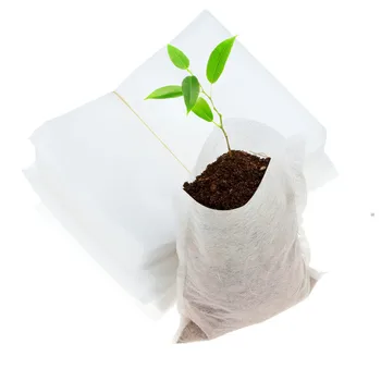 

100pcs Biodegradable Non-woven Nursery Bags Plant Grow Bags Fabric Seedling Pots Eco-Friendly Aeration Planting Bags