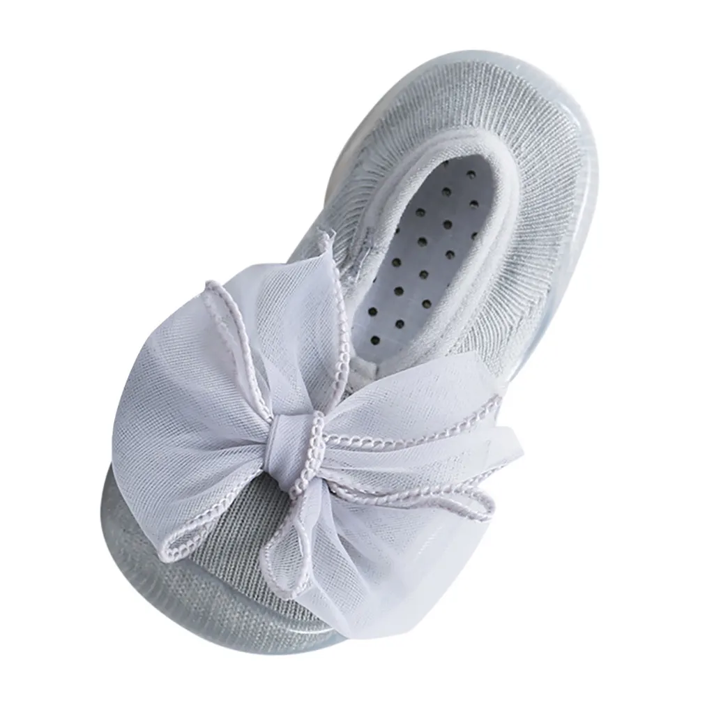 Модные нескользящие носки с мягкой резиновой подошвой и кроликом для новорожденных девочек, носки-тапочки, обувь для малышей# p4
