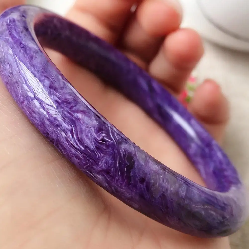 Z314 Charoite Bangle Perimeter 60mm total 47.2grams Fine Jewelry Natural Female's Bangles for Women's | Украшения и