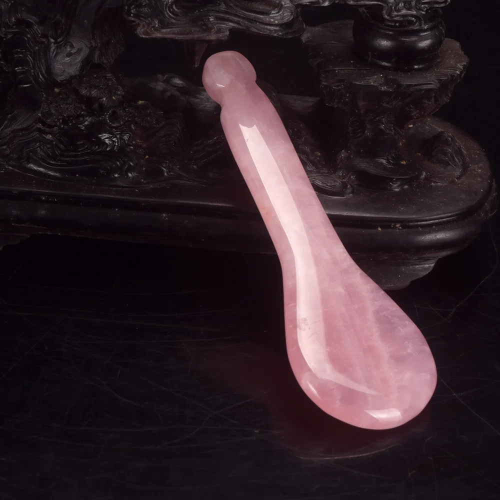 Scraping Plates Manufacturers Direct Supply High Quality Natural Pink Crystal Pottery Tool Spoon-Shaped Facial Part Beauty Healt