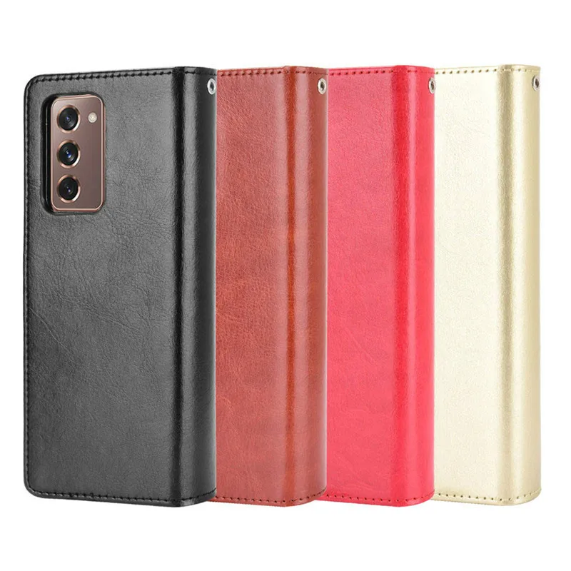 

For Samsung Galaxy Z Fold 2 Case Luxury Crazy Horse pattern Leather Flip Cover With Card For Samsung Galaxy ZFold2 Z Fold2 Coque