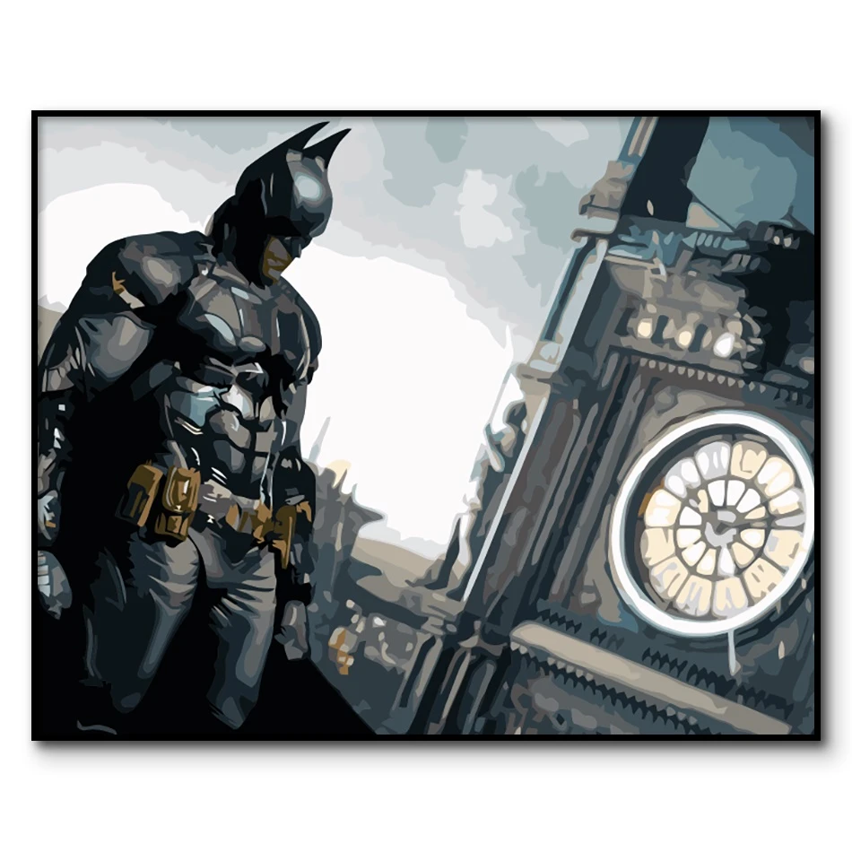 Batman peinture par numéro pour adultes peinture à l'huile encadrée DC hero  peinture à la main par numéros Figure acrylique photo par numéros kit |  AliExpress