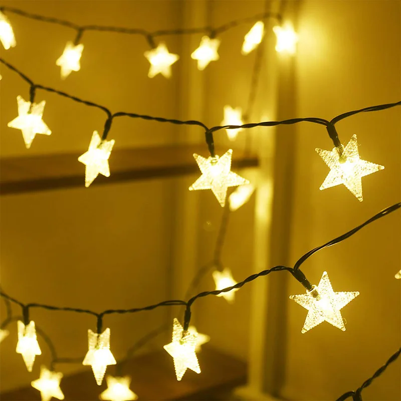 5 м 20LED Солнечная звезда Фея гирлянда свет водонепроницаемый открытый Рождество мерцание Гирлянда для вечерние свадебные праздничные украшения