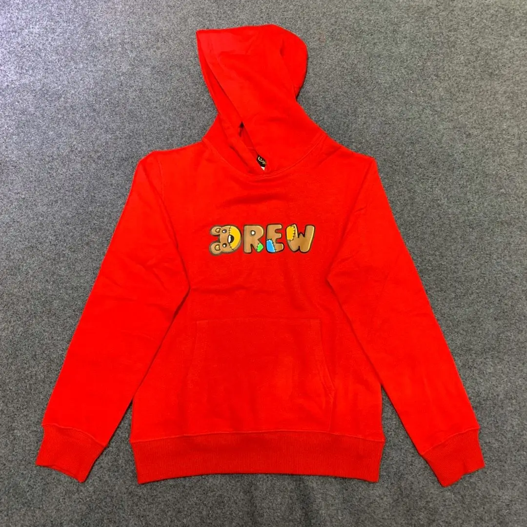red Толстовки для дома Drew, цветная толстовка с логотипом drew, Мужская Уличная Толстовка в стиле хип-хоп kanye west DREW house, Мужской пуловер wo men - Цвет: red