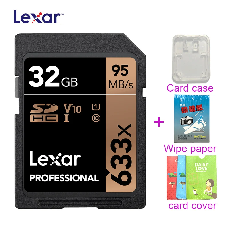 32GB 633x SDXC Lexar SD карты UHS-I SD карты 512 ГБ 256 3D 4K видео высокой Скорость Ёмкость SDHC 95 МБ/с. слот для карт памяти для Камера - Емкость: 32GB