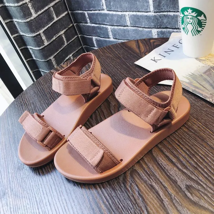 

Sandals Student Korean-style 2019 Summer New Style Velcro Casual Versatile A- line with Rome Flat
