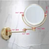 Cosmetic Mirror Antique Brass Dual Side LED Wall Lamp Magnification 3 X/5 X/10 X Extending Folding Brushed Gold Makeup Mirrors 4