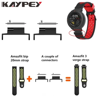 

Smart Watch Strap Converter 4Pcs 20mm Wristwatch Strap Spring Bar Connector For Xiaomi Huami Amazfit 3 Verge Accessories