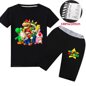 

super mario Toddler Boy Clothes 2pcs Newborn Kids Baby Boys Summer Tops T-shirt Dinosaur Pants Shorts Outfits Clothes kids cloth