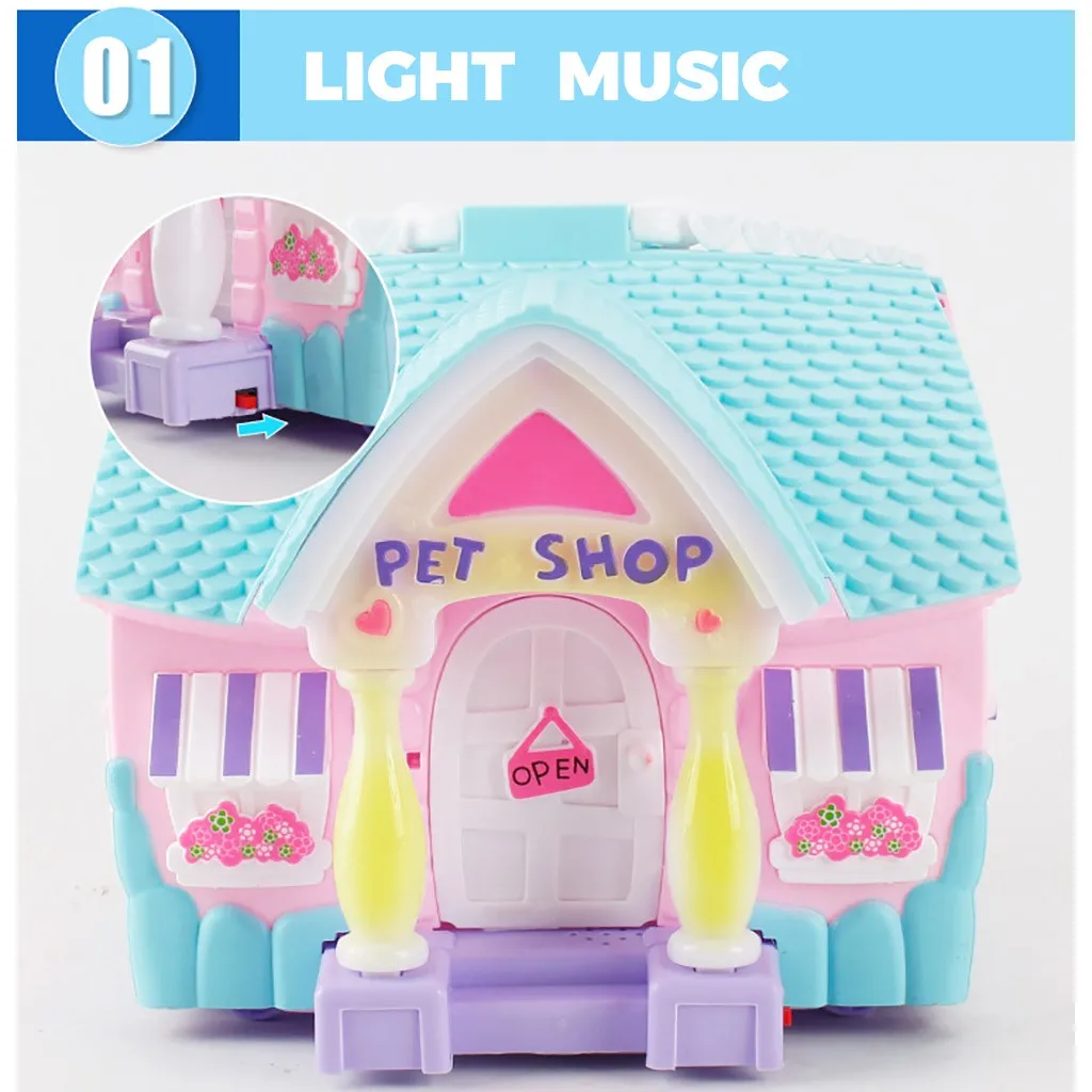 Children Pretend Role Play Mini Princess Magical Deformation Villa DIY Doll House Christmas Toy Gift Kids Classic Toys M850