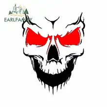 EARLFAMILY 13cm x 9.9cm for Evil Skull Skeleton Funny Car Stickers Anime Cartoon Vinyl JDM Bumper Trunk Truck Graphics Decal