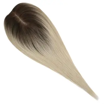

Ugeat Hair Topper Pieces 2inch X 6inch Blonde #10 Fading to Blonde #613 Crown Hair Extensions Hairpieces for Women