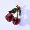 Wuli&baby Classice Enamel Cherry Brooches For Women Cute Red Cherry Fruits Party Casual Office Brooch Pins Gifts ► Photo 3/4