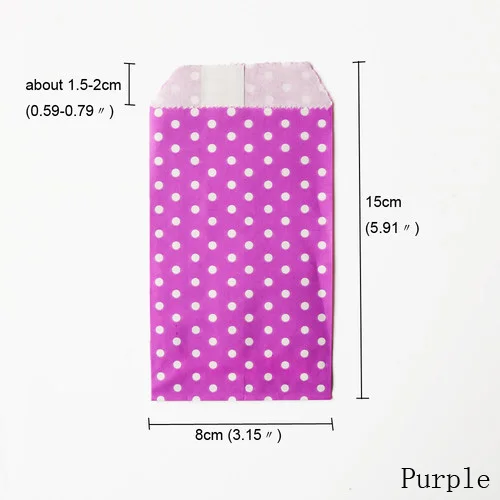 purple 25 шт Конверты из крафт-бумаги Красочные в горошек конверт приглашение на празднование свадьбы креативный мини конверт бумажные подарочные сумки 8x15 см - Цвет: purple