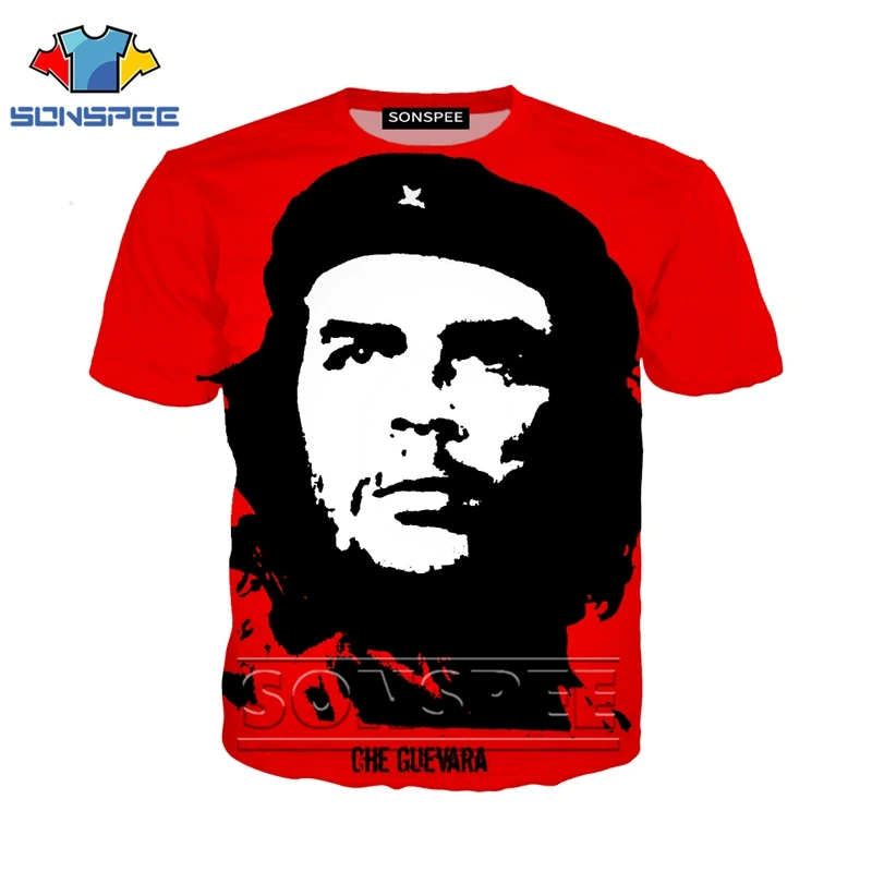 Мужская и женская футболка уличная одежда с 3D принтом Che Guevara модный костюм