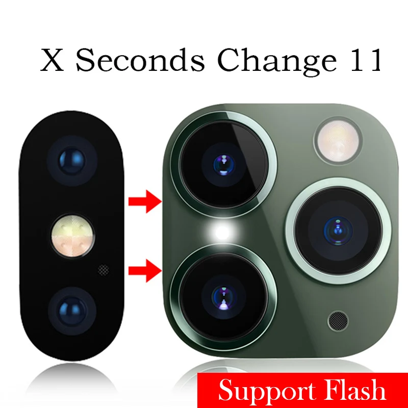 

Luxury Sticker Camera Lens Seconds Change For iPhone 11 Pro Max Glass Protector Cover For iPhone X XS MAX Sticker Fake Camera