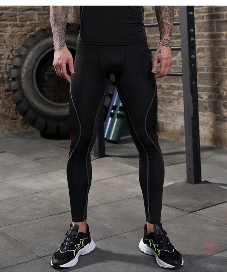 Quick Dry Skinny Running Tights Men Compression Fitness Crossfit Training Gym Leggings Sports Jogging Long Yoga Athletic Pants