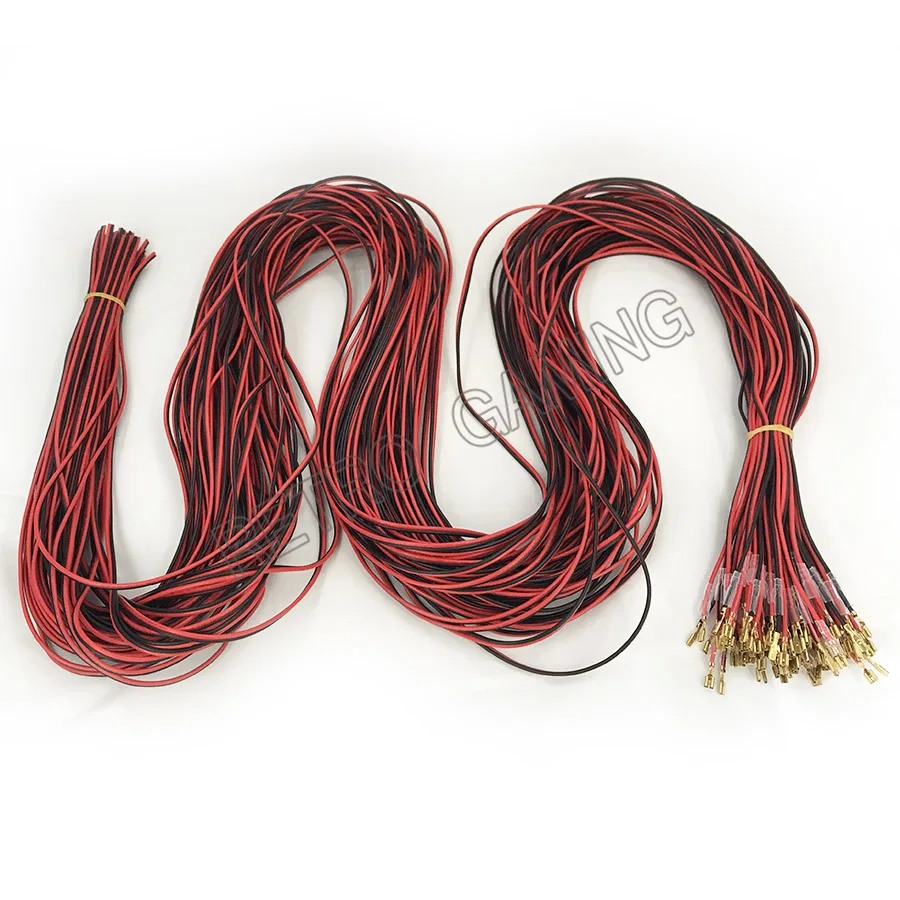 500 комплектов 2 м длина черный и красный Подгонянный провод кабель 110/187 терминал для аркадной ростовой игровой автомат части