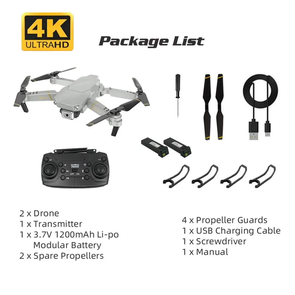 Color Box 2B GD89 PRO WIFI FPV Foldable RC Drone with 4K Wide Angle Camera Altitute Hold Mode Helicopter Aircraft VS E58 - Цвет: Color Box 2B