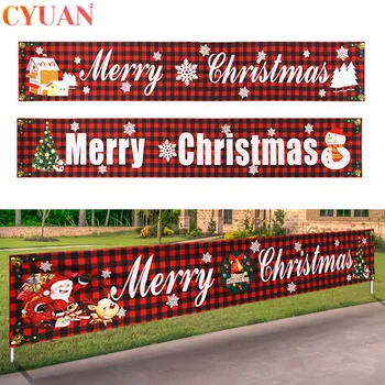 

299cm Non-woven Fabrics Merry Christmas Banners Christmas Decorations for Home Outdoor Banner Flag Pulling Xmas 2020 Decor Noel