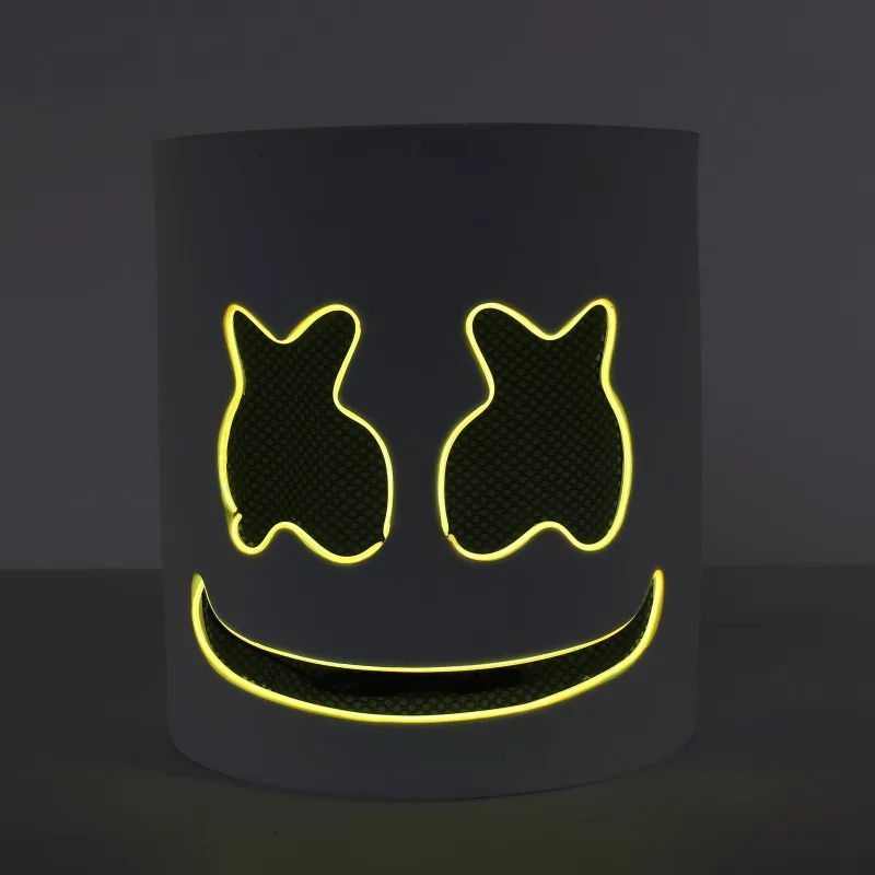 Marshmello маска диджея EL провода шлем с led подсветкой маска для косплея на Хеллоуин маска полный уход за кожей лица Косплэй Опора вечерние барные маски Перевозка груза падения