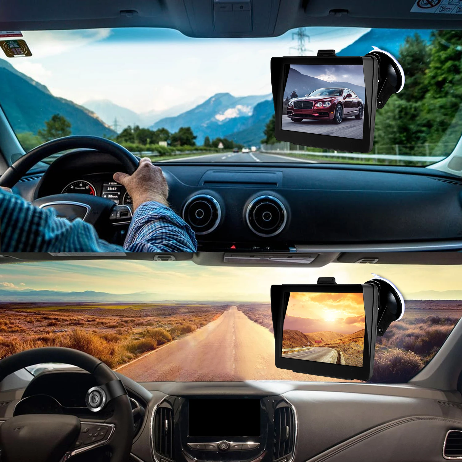 " HD сенсорный экран портативный Автомобильный gps навигатор планшет gps навигация 8 Гб 256 Мб автомобильный стерео аудио плеер с задней поддержкой+ карта