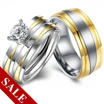 

New Stainless Steel Couple Rings for Lovers Geometric Rings for Women Wedding Promise Ring for Men Engagement Statement Jewelry
