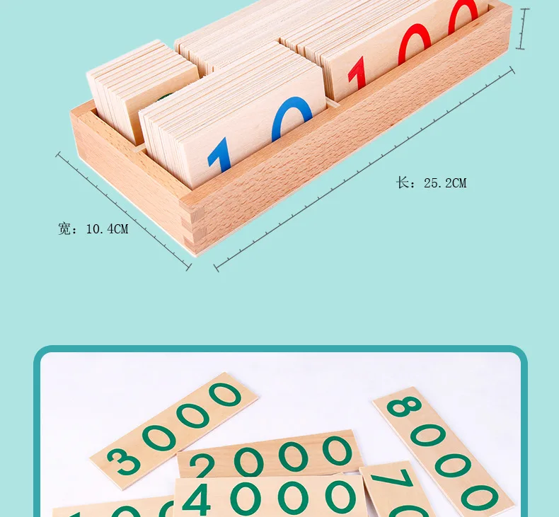 Монтессори Младенцы Обучающие приспособления большой с цифрами карты деревянные дети научно-образовательная игрушка Математика учебное помощь
