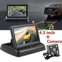 Pliable 4.3 pouces moniteur de voiture TFT LCD affichage caméras système de recul caméra de stationnement pour les moniteurs de vue arrière de voiture NTSC PAL(China)