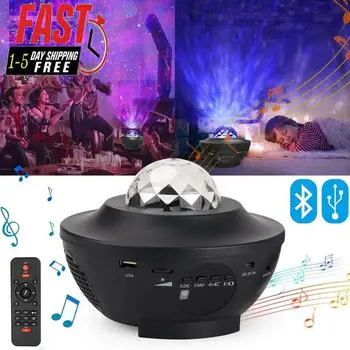 

Starry Projector Light Night Light Music Starry Water Wave Light Light Sound-activated Led Lamp Projector Decor A1E6