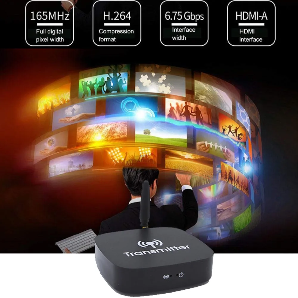 Аудио Видео 5 ГГц беспроводной HDMI удлинитель 10 м wifi передатчик и приемник для Blu-Ray плеер dvd-плеер ПК ноутбук HDTV