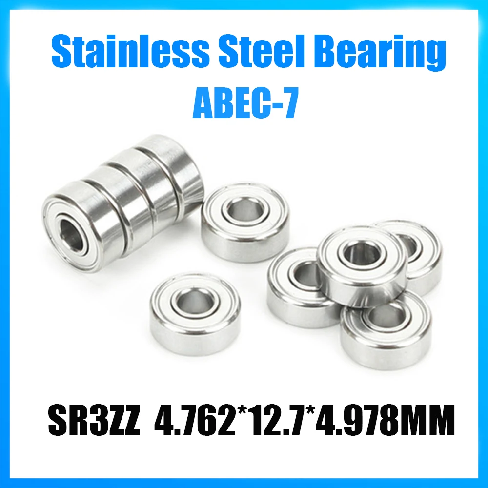 Produktbild von 5 Stück SR3ZZ Rillenkugellager – 4,762 X 12,7 X 4,978 Mm, 440C Edelstahl, ABEC-7, Für Motoren, Pumpen & Präzisionsgeräte