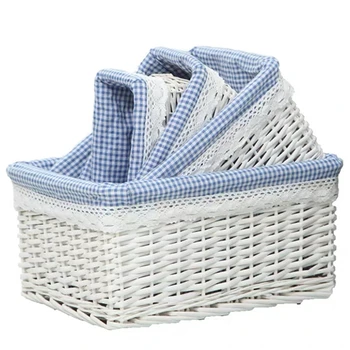 

Laundry basket small large Hand-Woven Wicker Storage Basket With Natural Cotton Hemp Lining Finishing basket Household Items