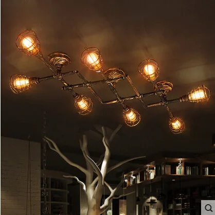 

Nordic Loft Industrial Retro Vintage ceiling Light For Home Lighting LED Edison Water Pipe Ceiling Lamp Luminaire Plafonnier