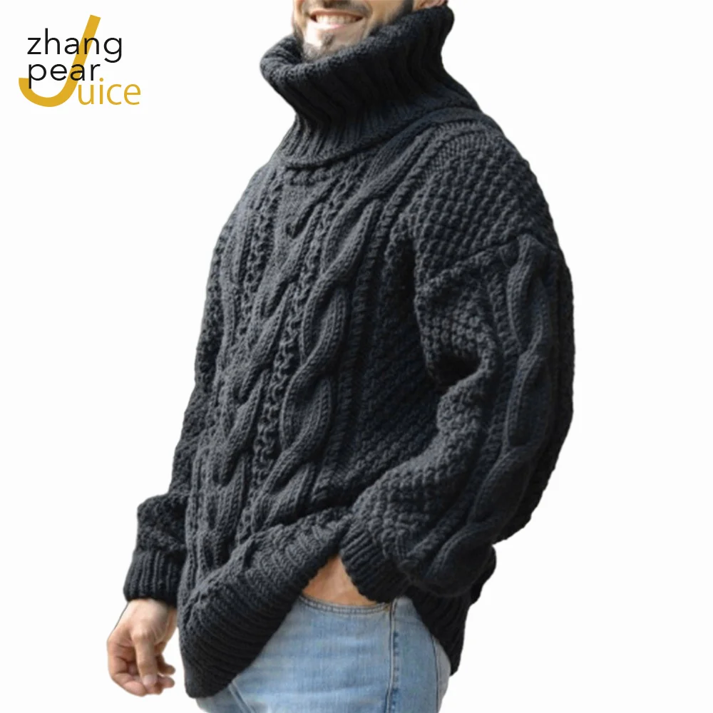 

Winter Spring New Men's Turtleneck Sweaters Black Sexy Knitted Pullovers Men Solid Color Casual Male Sweater Knitwear Streetwear