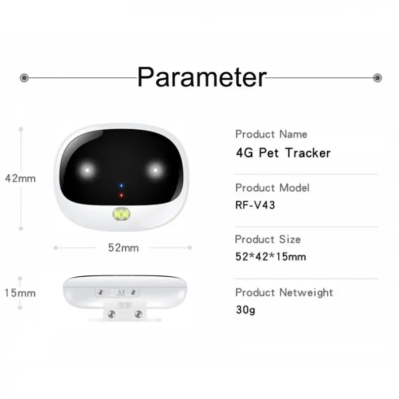 RF-V43 4GLTE+ 3GWCDMA+ 2G GSM мини gps трекер Wifi двойной забор водонепроницаемый IP67 4G Pet трекер в реальном времени отслеживающий локатор