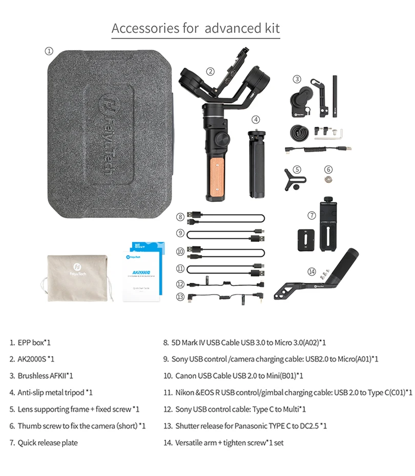 AK2000s Advance FeiyuTech Feiyu AK2000S DSLR Камера стабилизатор 3-осевой портативный монопод с шарнирным замком видео камеры для sony Canon 5D Panasonic GH5 Nikon - Цвет: AK2000s Advance
