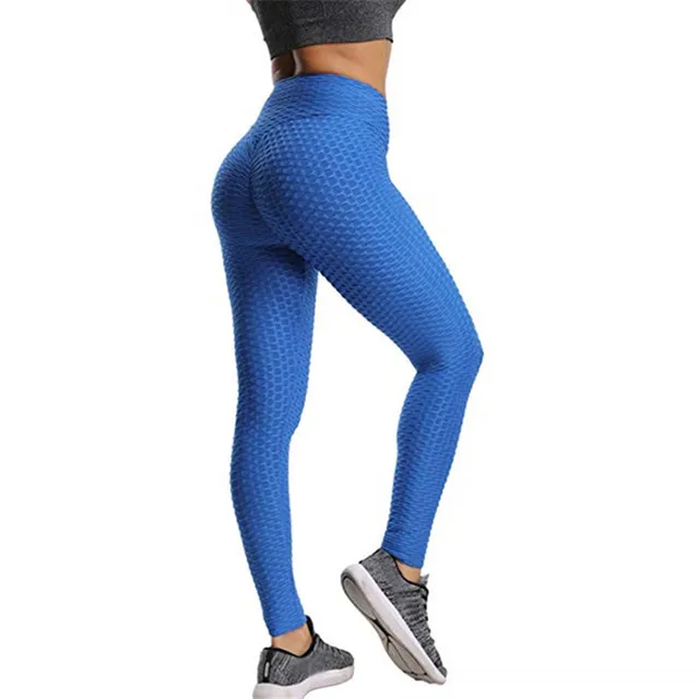 Butt Crack Anti Cellulite Leggings for Women Butt Peach Lift Leggin Push Up Booty Tights High Waist Workout Yoga Pants Blue