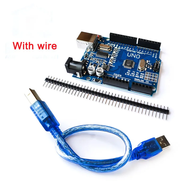 UNO R3 макетная плата ATmega328P CH340G для Arduino с кабелем USB/штыревой разъем/акриловый