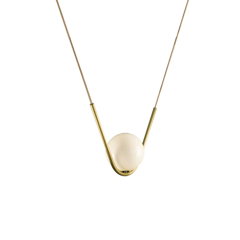 

Creative Simplicity Art V Shape Golden Lighting Nordic Luxurious Restaurant Hanging Lamp High Quality Glass Ball Pendant Lights
